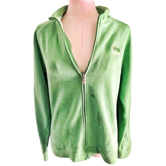 Kate Lord Green Gators Zip Front Jacket Size Large Grandmacore Comfycore - Picture 1 of 4